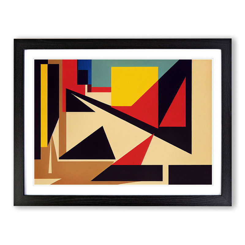 Art Suprematism Vol.4 Abstract - Single Picture Frame Print, 46cm H x 64cm W x 2cm D, Black Framed