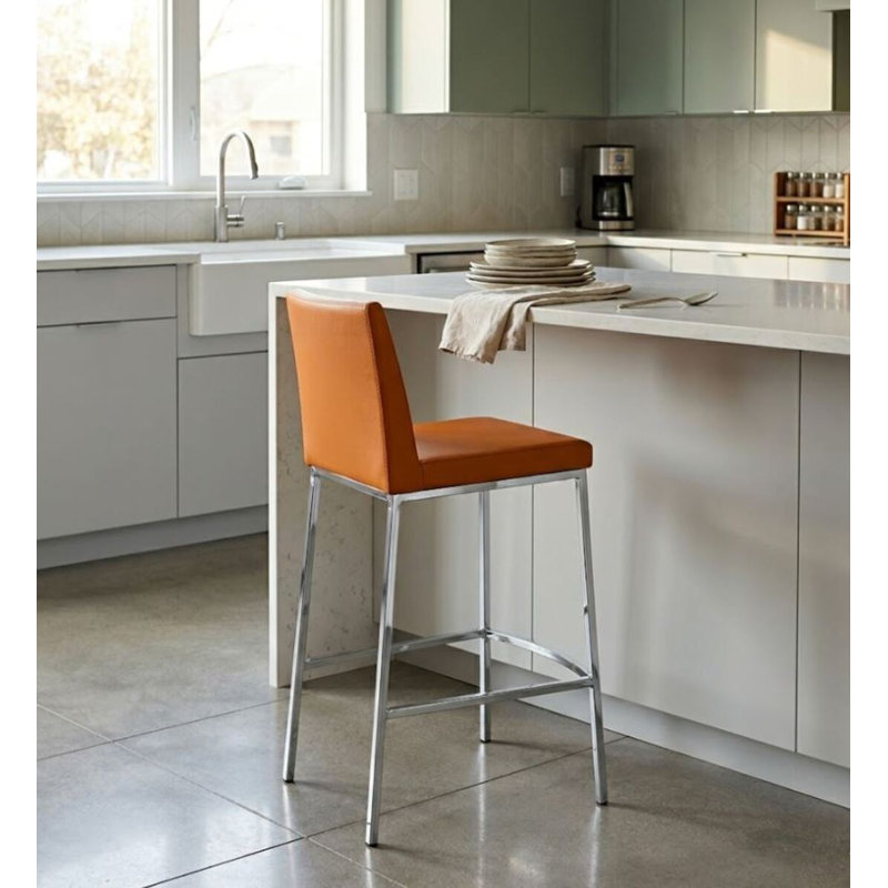 Kairat Upholstered Counter Stool with Metal Frame