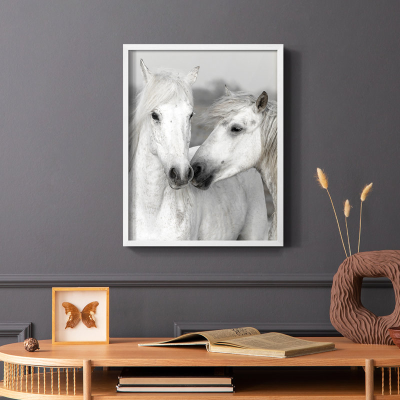 Affection I, reproduction encadrée - bois massif, Blanc, H 20 po x l 16 po
