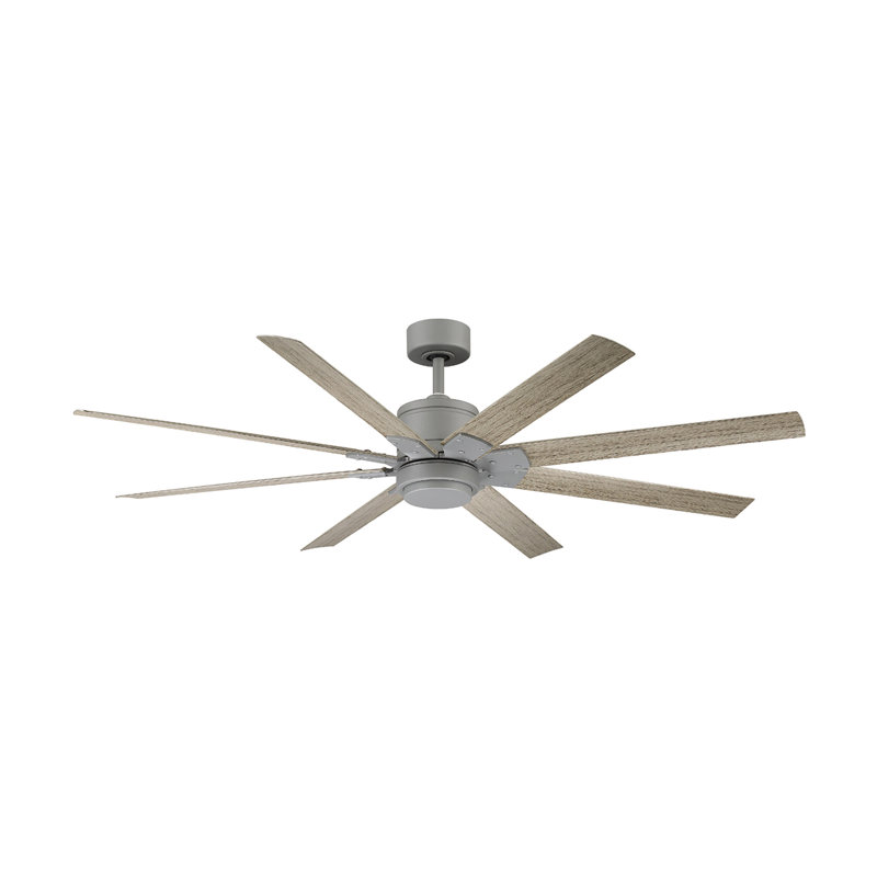 Renegade 8 - Blade Outdoor Integrated LED Smart Standard Ceiling Fan with Remote Control and Light Kit Included, 2700K, 66"