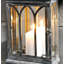 Mirror Tall Metal and Glass Wall Sconce Candle Holder