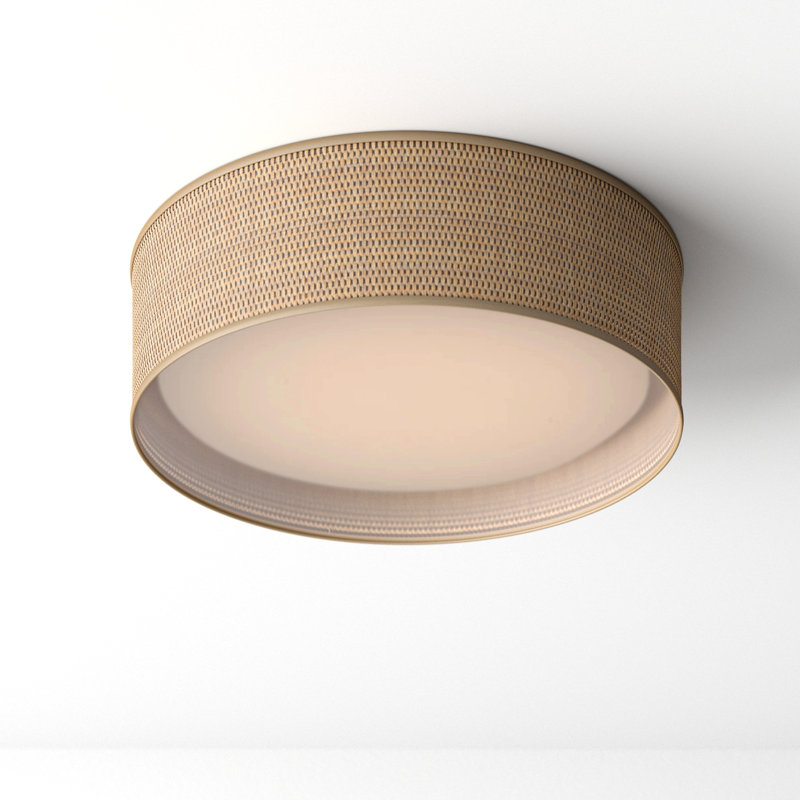 Jessalyn LED Flush Mount, 5.5" H x 20" W x 20" D, Grass Cloth