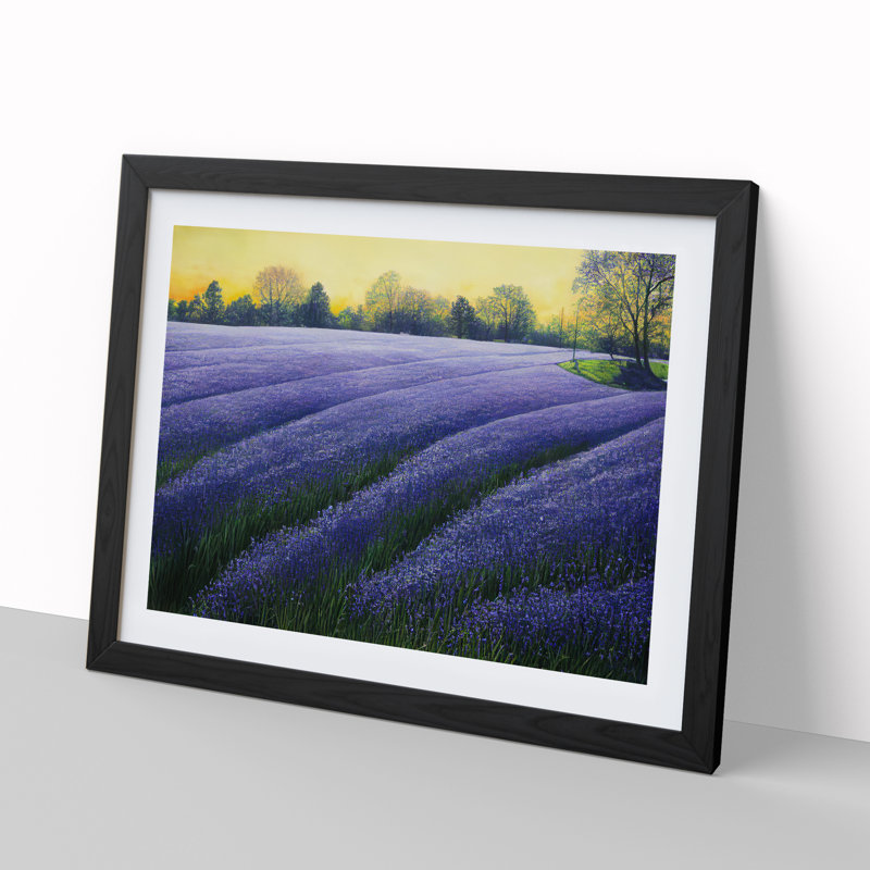 Glorious Bluebell Field - Framed Print, Black, 46cm H x 64cm W x 2cm D