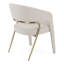 Elson - Tissu moderne blanc cassé + chaise de salle à manger en laiton antique