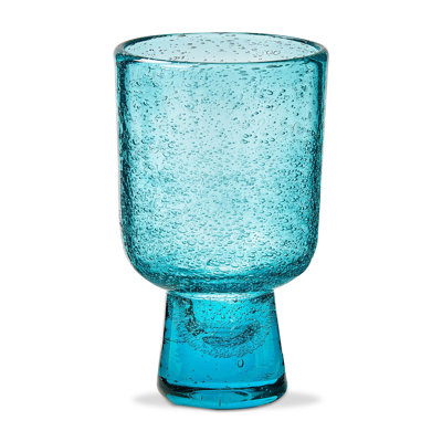 Bubble Glass Footed All Purpose Aqua
