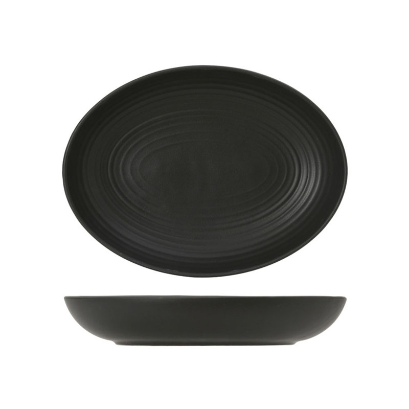 Plat à pâtes ovale 35 fl oz. Zion, Noir