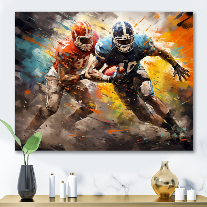 Football The Winning II - Sports Wall Decor, H 34 po x l 44 po x P 1,5 po, Toile tendue