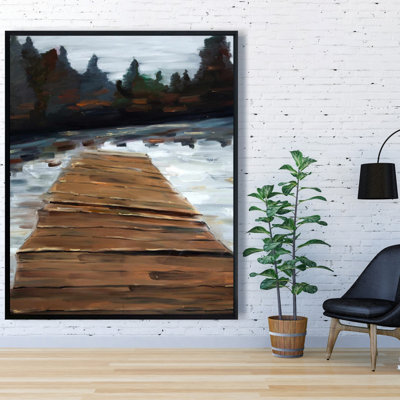 Dock And Lake Print On Canvas