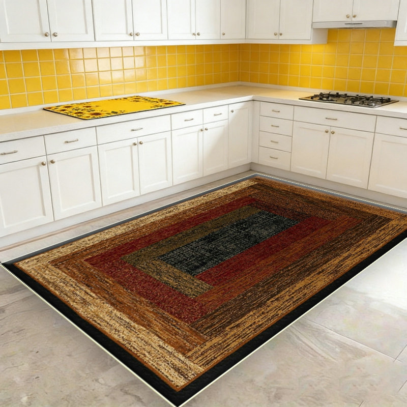 Home Royalty Vega Contemporary Geometric Area Rug, Black/Brown, Rectangle 3'4" x 5'4"