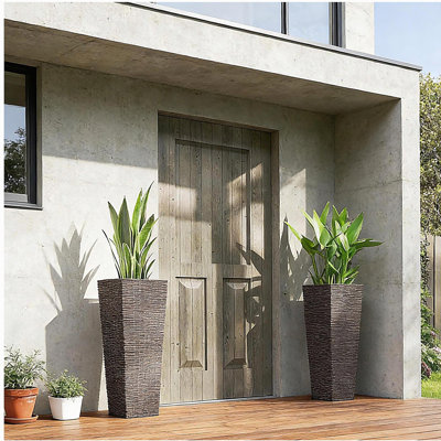 Flower Boxs,Set of 2 Flower Pots,Tall Planters