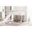 Lit mezzanine bas blanc simple avec glissoire de divertissement-2000038560-2000038561