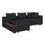 Canapé modulaire en L avec compartiment de rangement en bois, canapé-lit et chaise longue rembourrés en chenille et coussins décoratifs-1515240711