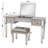 Mirrored Vanities Desk with Drawers, Bedroom Makeup Vanity Table Set with Mirror and Stool, Flip Up Dressing Table for Bedroom/Makeup Room, Working Desk for Women, Girl Furniture Combo-1546080371