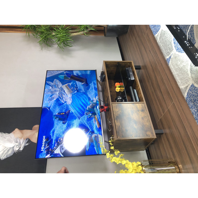 Rustic Brown Tv Unit For Bedroom, Holds 65in Tv, Organized Storage Solution Stand With Legs, Fits Generous Capacity