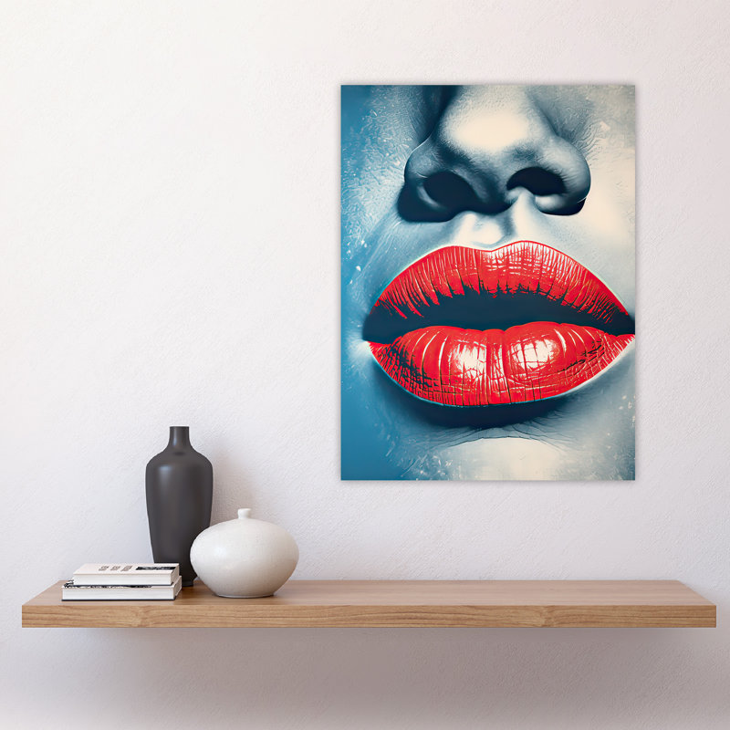 Wall Art Print Irresistible Lips Lipstick Love Seduction in Red Poster