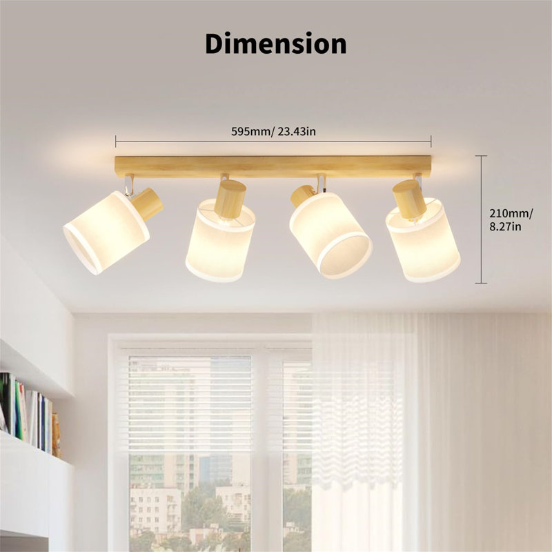 Linen Spotlight, 21 cm H x 59.5 cm W x 10cm D, 4 Lights