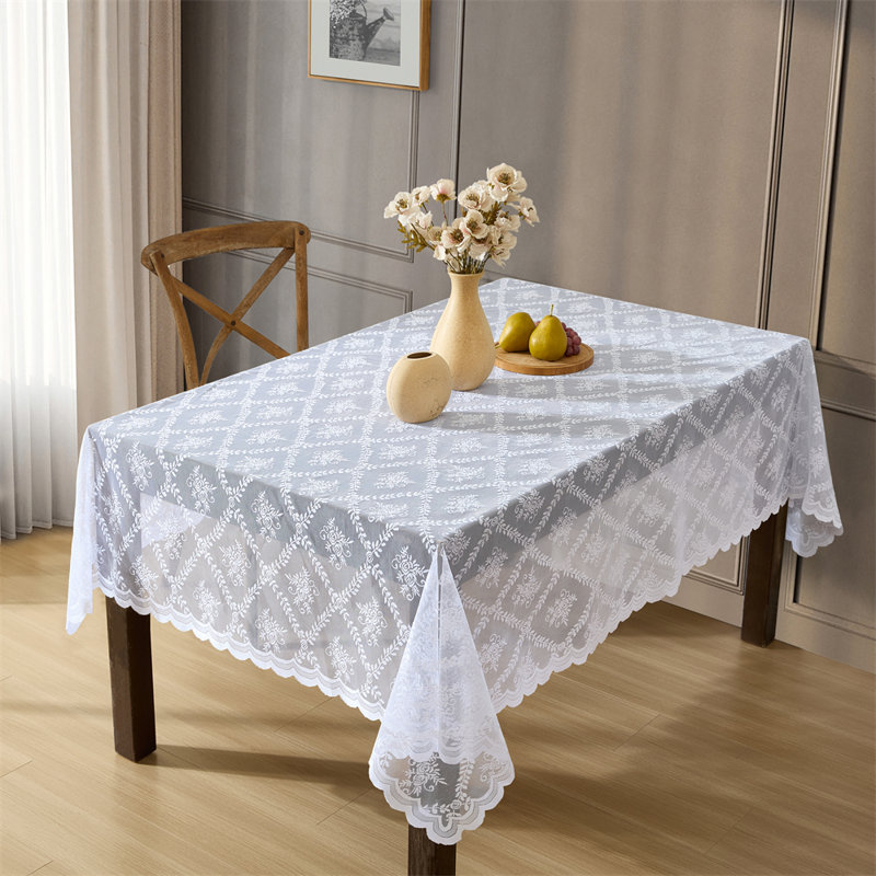 Nappe Hayson Floral Lace, L 72 po x l 54 po, Blanc