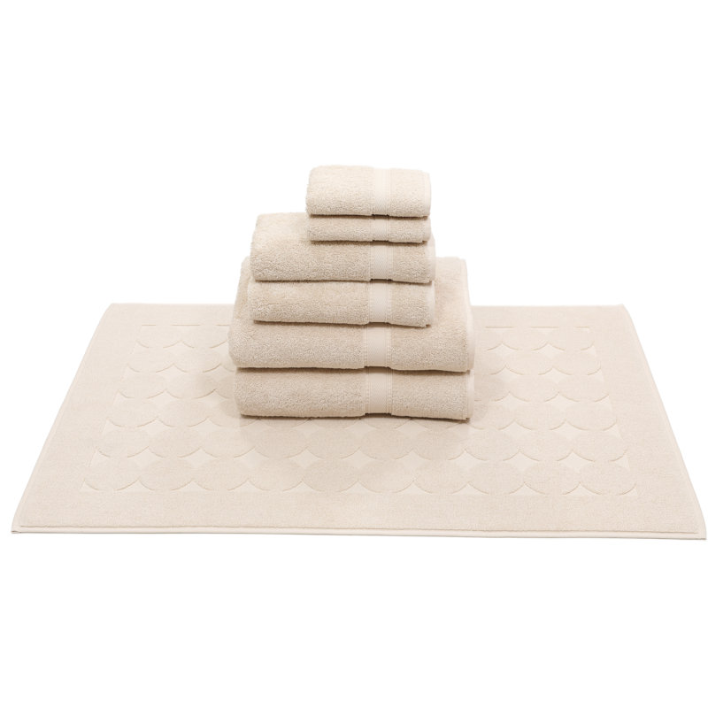 Ensemble de serviettes en coton turc 6 pièces Sinemis, Beige