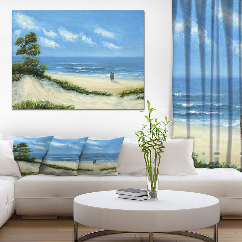 Couple at the Beach - Reproduction de photo sur toile tendue, H 30 po x l 40 po x P 1,5 po