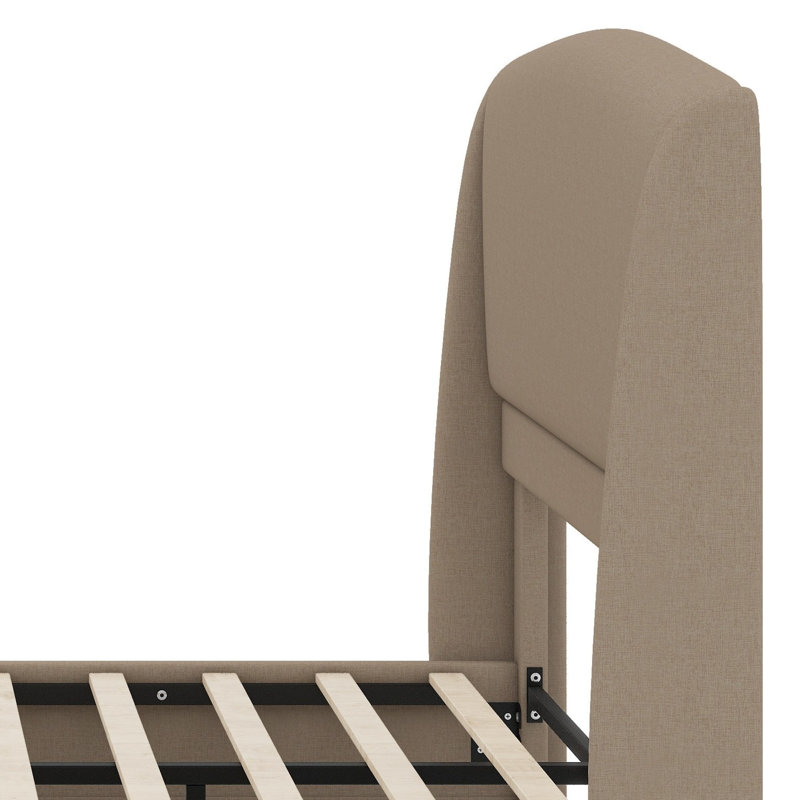 Structure de lit plateforme tapissier, Brown