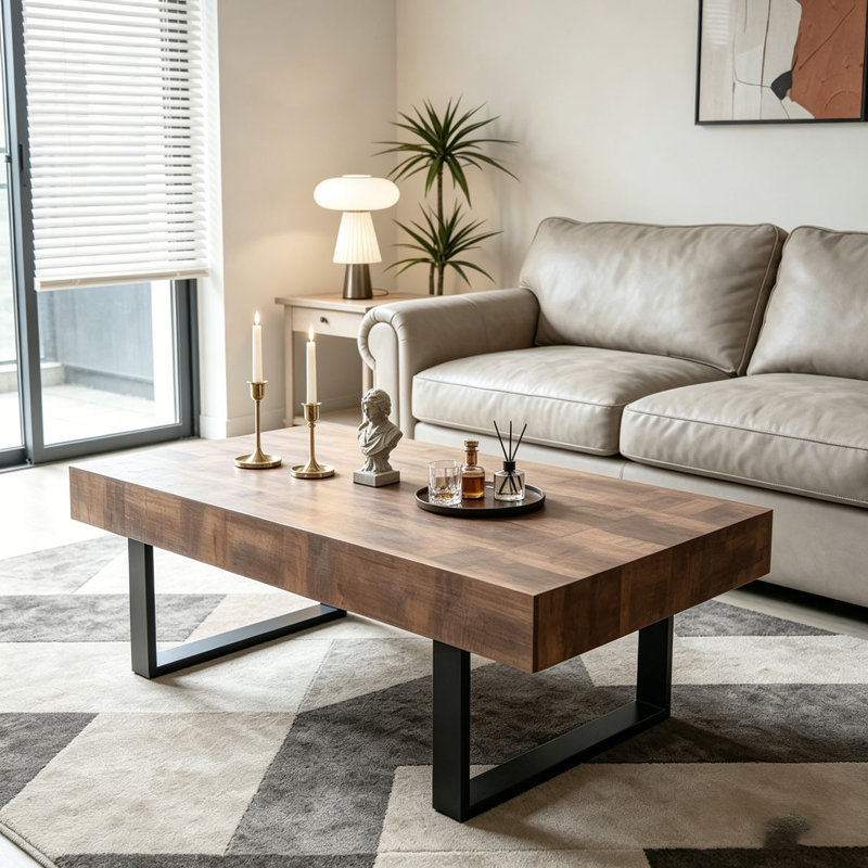 Table basse rustique en bois industriel
