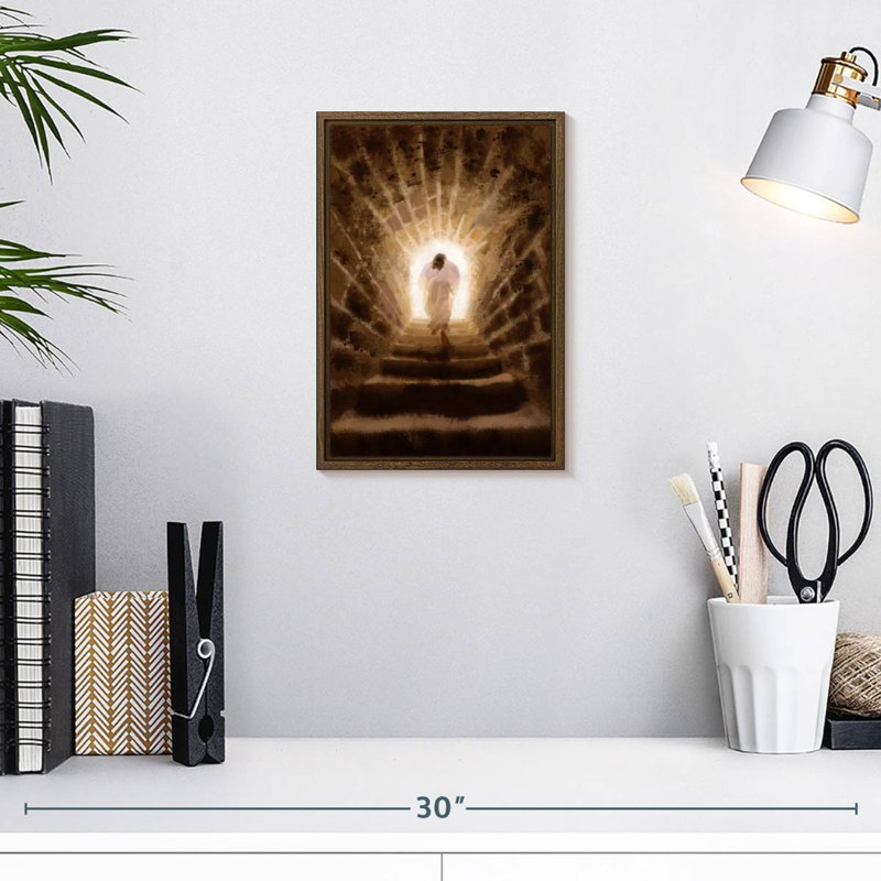 Résurgence du Christ, 9" x 13", Floating Frame Walnut