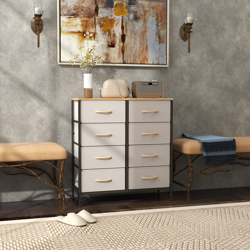 80cm W 8 - Drawer Chest of Drawers, Cream White