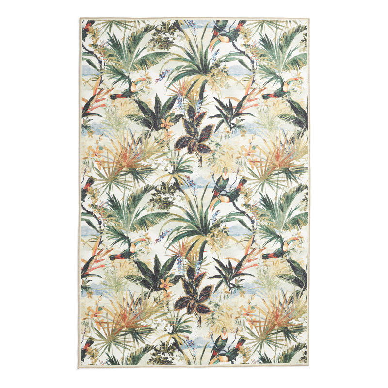 Clarke & Clarke Floral Digitally Printed 61cm X 230cm Area Rug
