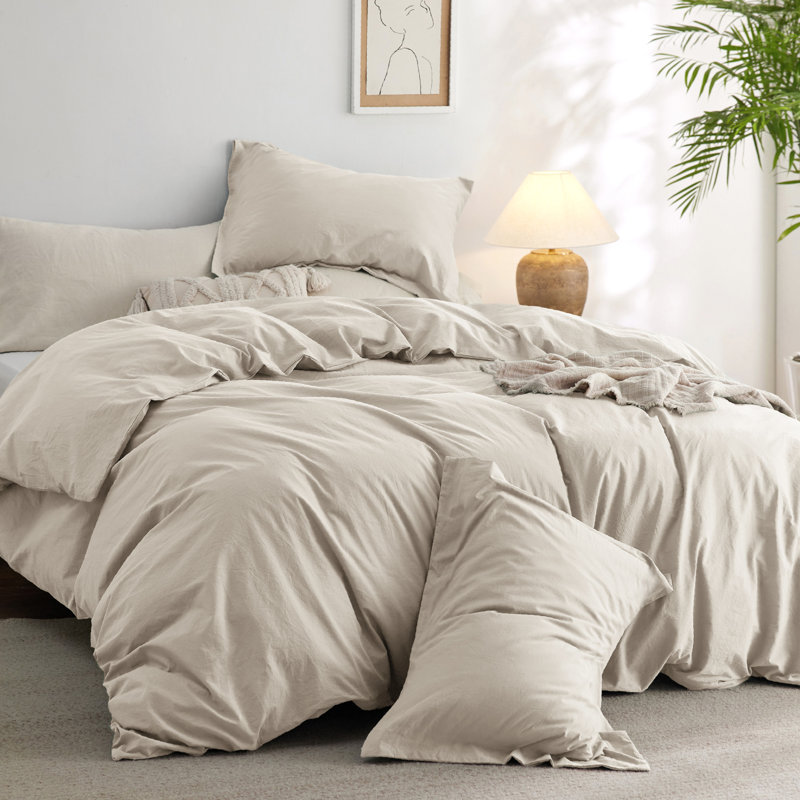 Best Seller Bedsure Cotton Fabric With Microfiber Inner Fill Comforter Set, 143TC, Full Comforter with 2 Pillowcases