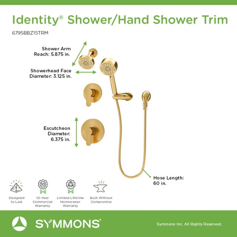 Identity HydroMersion Double Handle Shower System, Bronze