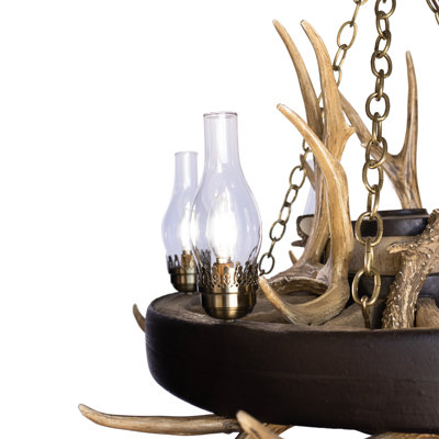 Preston 6 - Light Dimmable Wagon Wheel Chandelier