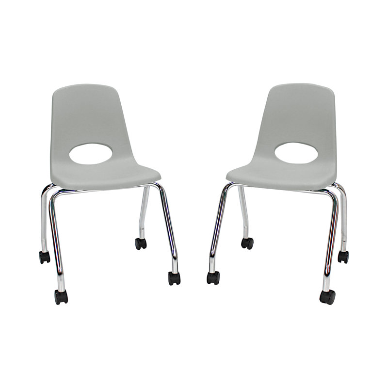 Chaise mobile 18 "avec roulettes, Gris clair