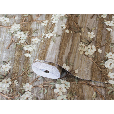 Luxury Floral Deep Embossed Textured Wallpaper, 41.7” W X 393” H 113.8 sq ft Flower Wall Covering