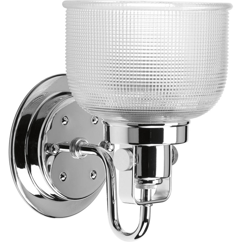 Éclairage pour salle de bain à intensité variable 1 lumière Wortman, Chrome poli