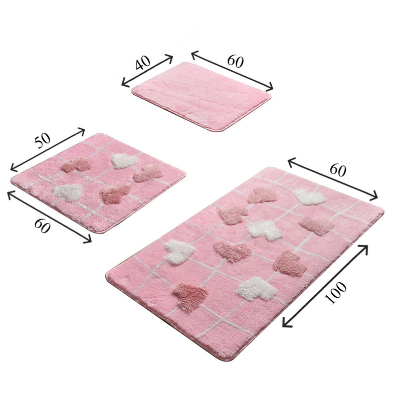 Tapis pour salle de bain Lemay, Rose