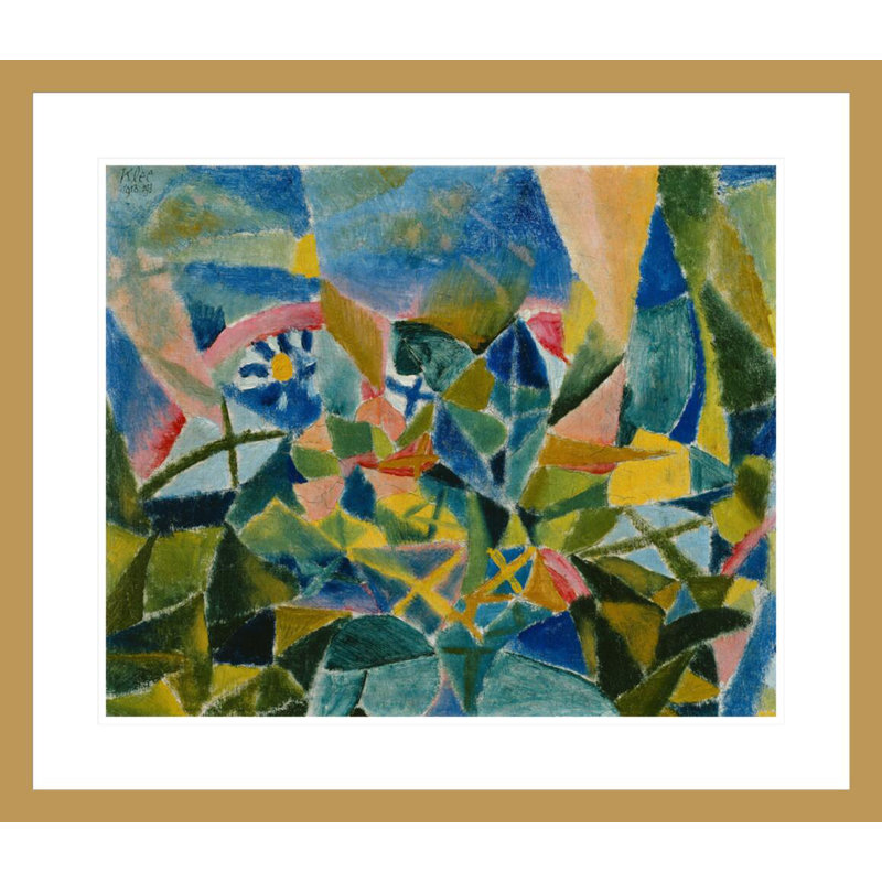 Parterre de fleurs par Paul Klee - estampe numérique encadrée, H 23,5 po x l 27,2 po