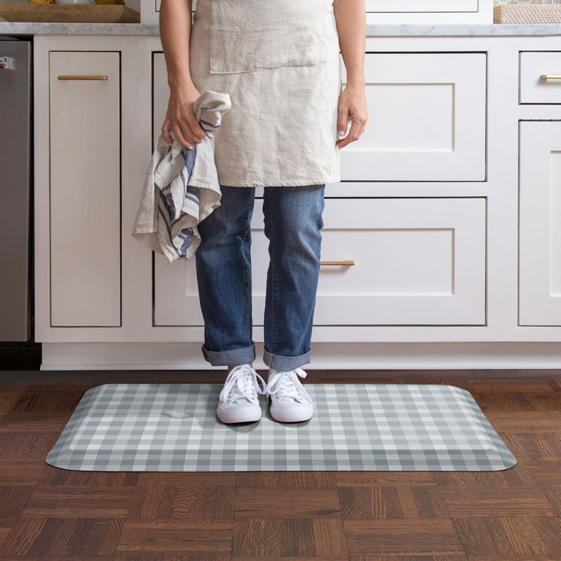 Anti-Fatigue Kitchen Comfort Mat, Cottage Check Pattern In Blue, Blue, 20" x 32"