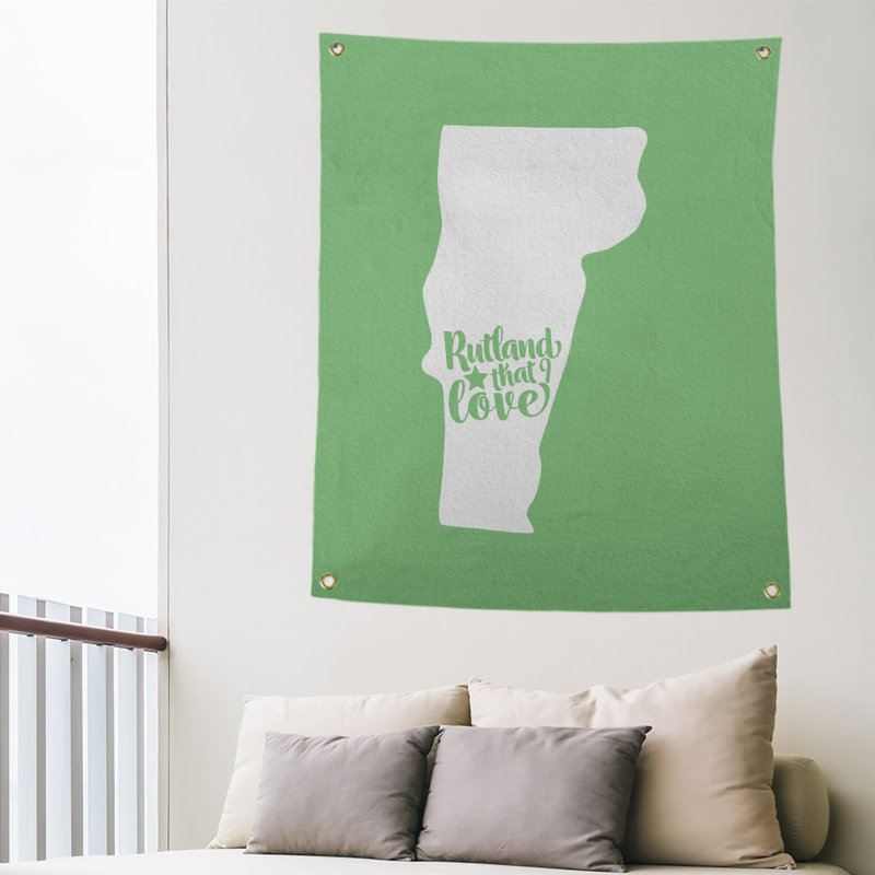 Tapisserie murale rutland vermont love, H 80 po x l 59 po, Vert