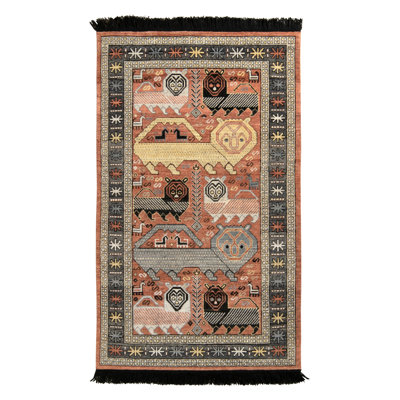 Rug & Kilim’s Classic Pictorial Rug In Geometric Pattern
