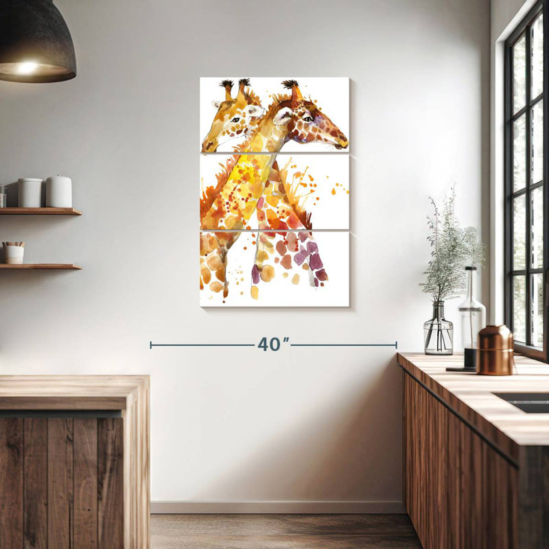 Brampt Two Hugging Giraffes, 38" H x 24" W
