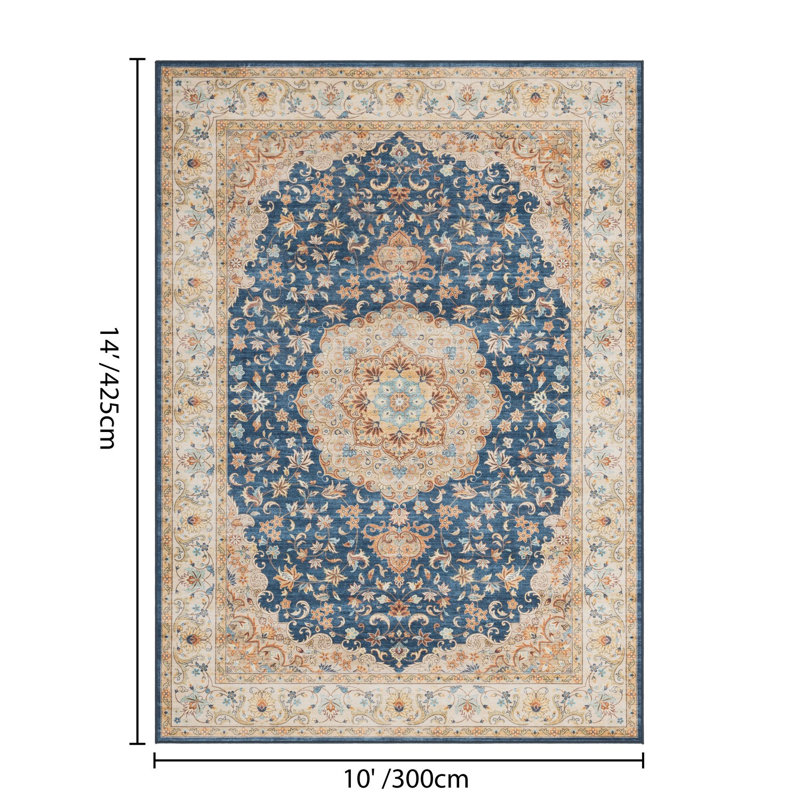 Tapis bleu marine Eaglin, 118 po x 167 po