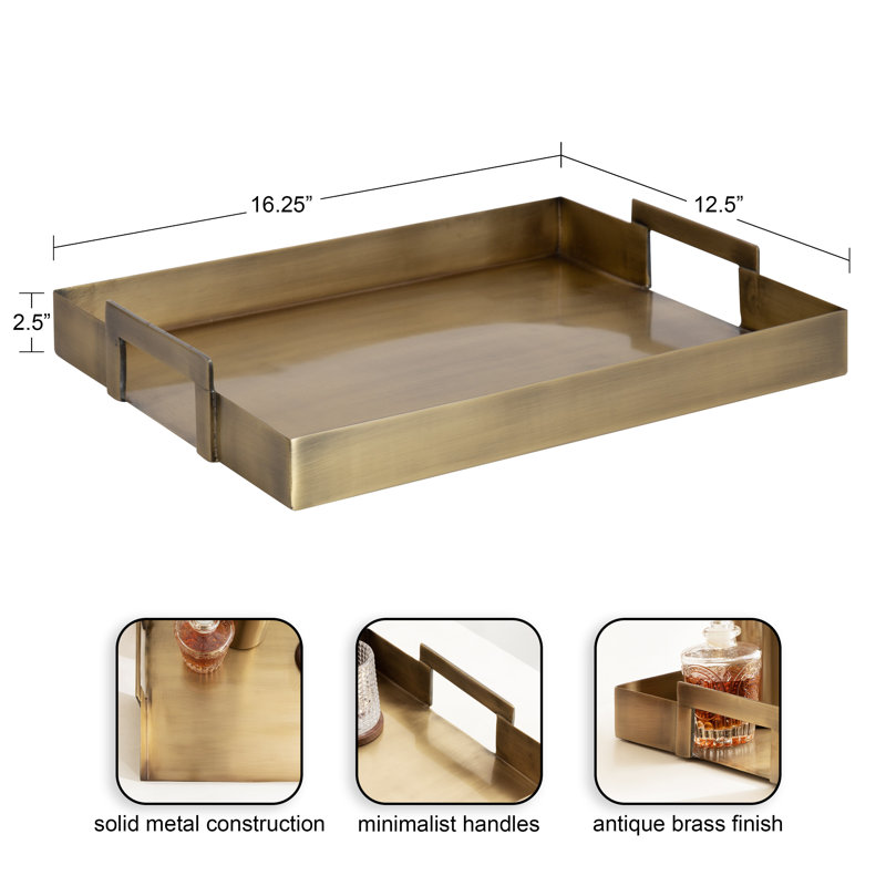 Zenia Metal Tray, Gold