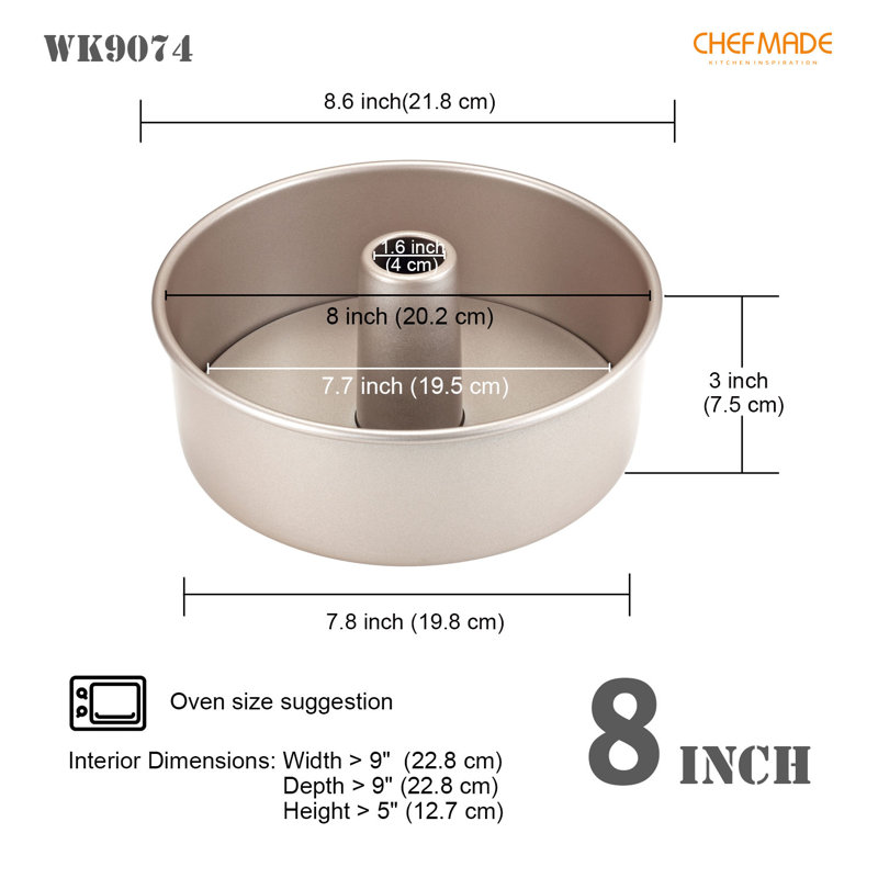 Moule à gâteau ange de 6 po CHEFMADE, H 3 pi x L 8,7 po x l 8,7 po