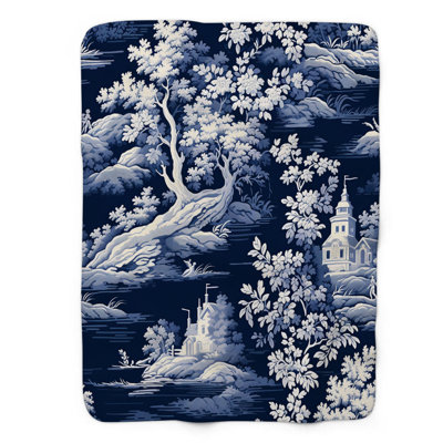 Toile indigo classique - couverture sherpa de qualité supérieure 1 pièce 0037