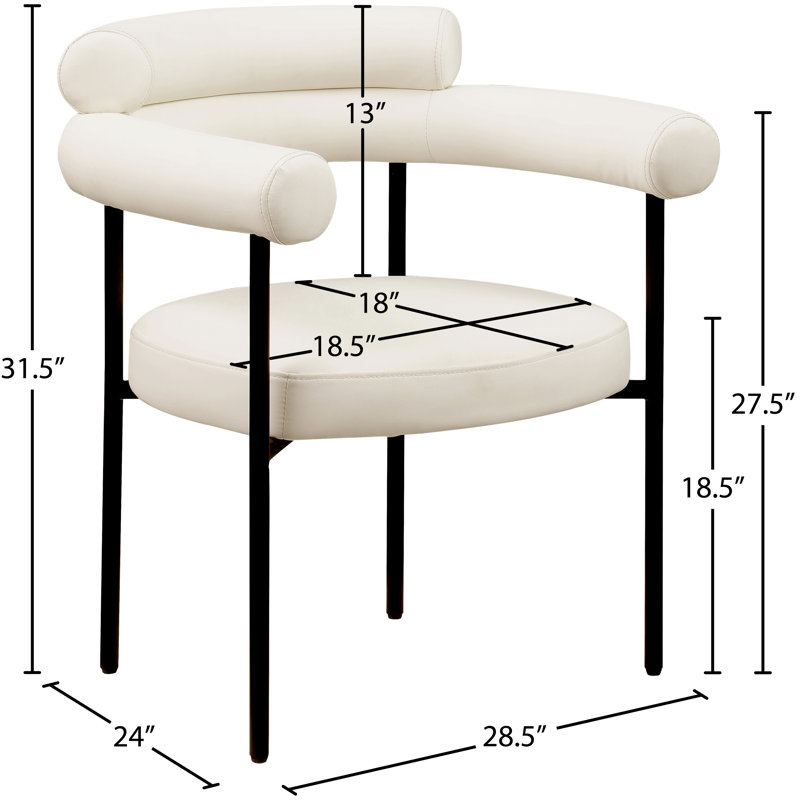 Blake Vedehi Vegan Leather Dining Chair, Cream Vegan Leather