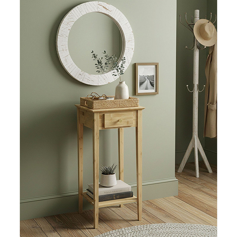 Amreece Solid Wood End Table with Storage, Natural