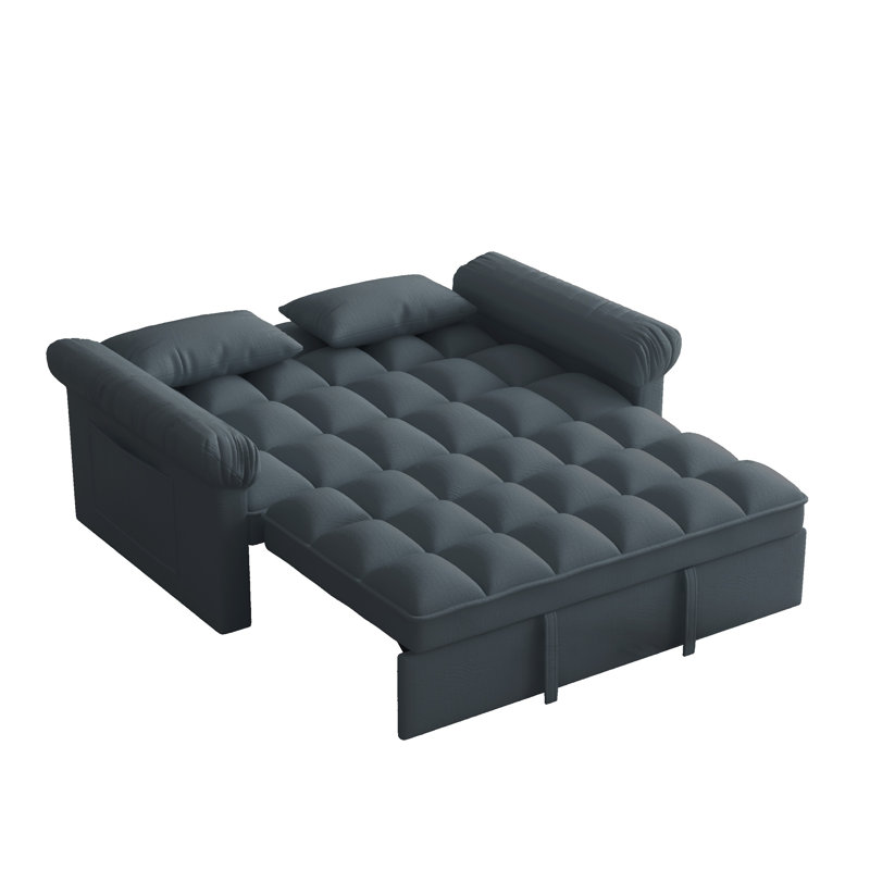 Canapé-lit gris foncé avec canapé-lit et dossier ajustable - canapé convertible compact moderne pour les petits espaces