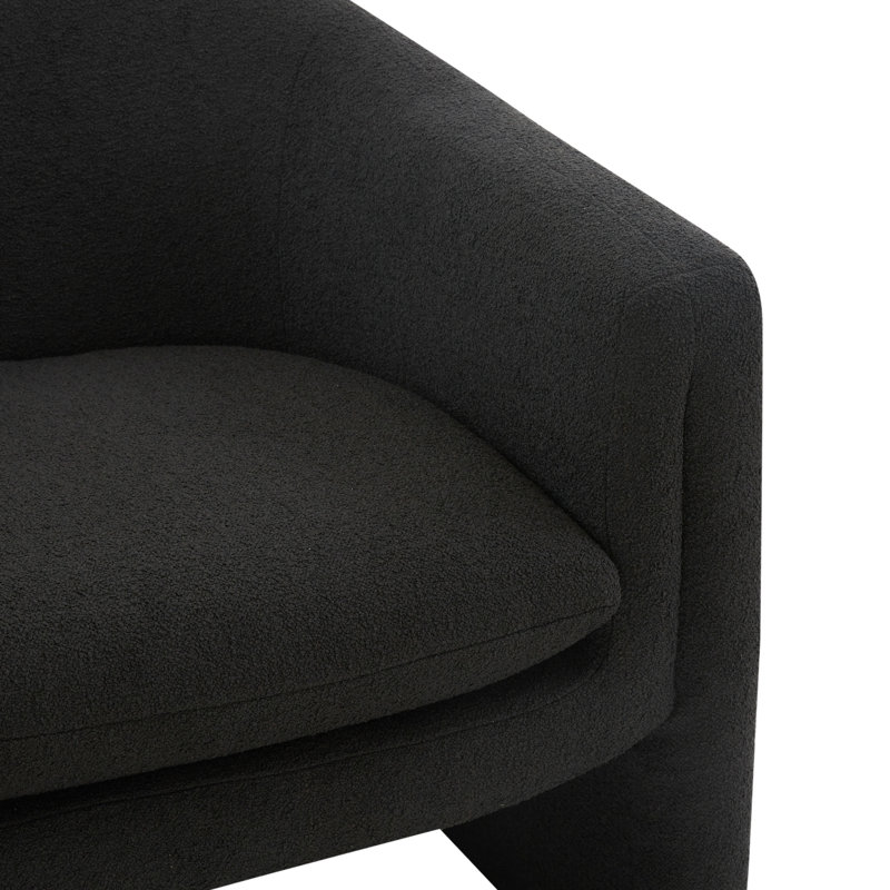 Fauteuil demi-tonneau 32,87 po Pollman, Bouclé noir