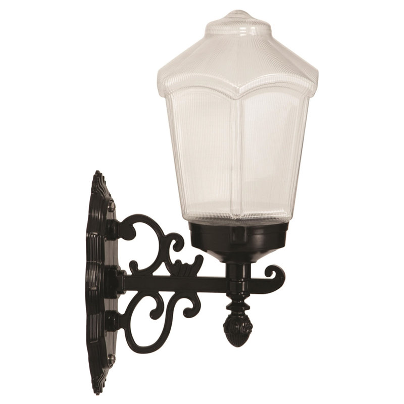 Lampe murale d'extérieur, corps en ABS noir avec capuchon en acrylique, 16,9 po x 7,9 po | Douille E27, 40 W maximum, IP65 résistant aux intempéries | Conception traditionnelle américaine nostalgique pour les patios et les entrées, solution d'éclairage élégante et durable
