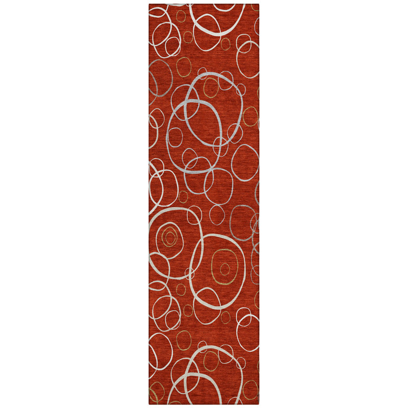 Machine Washable Indoor/Outdoor Kugler ACN2408 Geometric Rug, Runner 2'3" x 7'6"